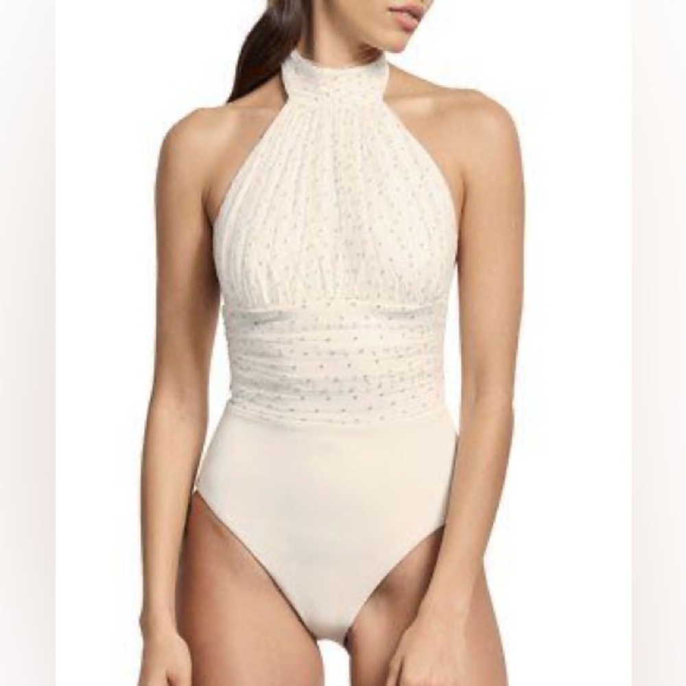 AMAIO Tan Halter Neck Swimsuit